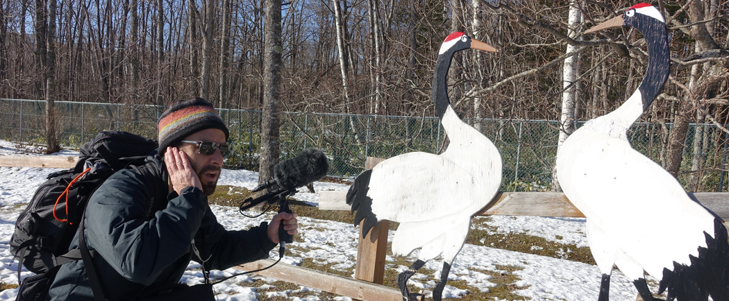 goofy banner image of Brad recording wooden cutouts of tancho