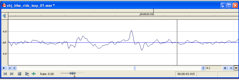 zoomed in picture of a wav file with the cursor at a zero crossing