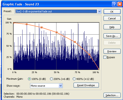 Exponential graphic fade out